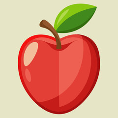 red apple with leaf