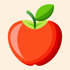 red apple with leaf
