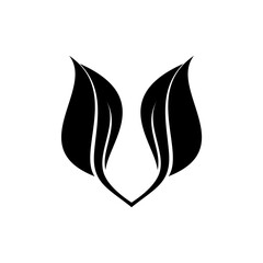 Two leaves nature ecology growth symbol icon logo