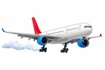 Obraz premium Airplane Flying Above Clouds in a Clear Sky