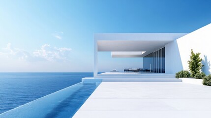 Obraz premium Modern Villa with Infinity Pool overlooking the Ocean