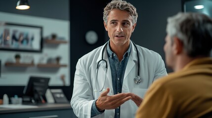 Doctor Explaining Diagnosis to Patient in Office