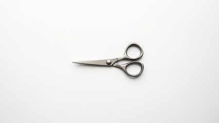 Simple steel scissors with round handles, ideal for detailed cutting. Everyday things for personal care.