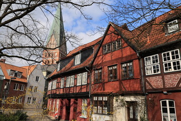 Blick in die Altstadt von Lüneburg in Niedersachsen