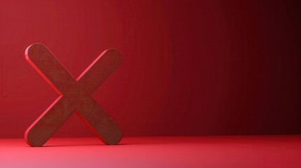 Obraz premium Red Cross Symbol on a Red Background.