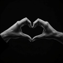 Obraz premium Close-Up of Two Hands Forming a Heart Sign Symbolizing Love and Connection, Ideal for Relationship-Focused Content and Emotional Themes