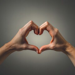 Obraz premium Two Hands Making a Heart Sign Symbolizing Love and Connection, Perfect for Celebrating Relationships and Affectionate Moments