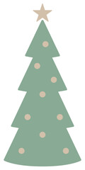 Christmas Tree | Minimalist Xmas Tree | Christmas Star | Vector Illustration