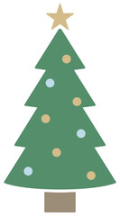 Christmas Tree | Minimalist Xmas Tree | Christmas Star | Vector Illustration