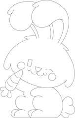 Rabbit eating carrots easter bunny