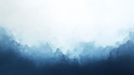 Abstract Blue Watercolor Background with Gradient Sky and Fog Effect