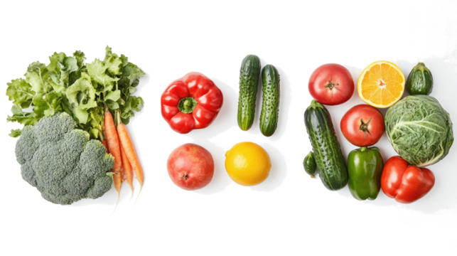 Fresh Vegetables on Transparent Background Generative AI