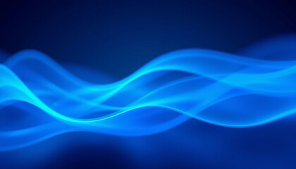Fototapeta premium Blue neon illustration background with soft and elegant waves