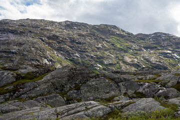 Rocks at Norway at Bjornfjell Customs on border of Norway and Sweden