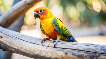 Beautiful bright parrot. Exotic pet