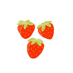 strawberries isolated on a white background