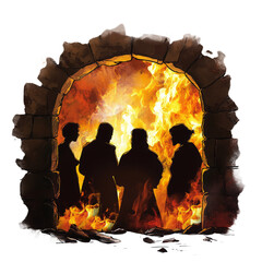 Shadrach, Meshach and Abed-Nego Christian history, Bible illustration, Bible history clipart, Scripture Png item