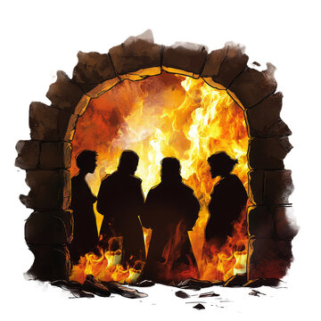 Shadrach, Meshach and Abed-Nego Christian history, Bible illustration, Bible history clipart, Scripture Png item