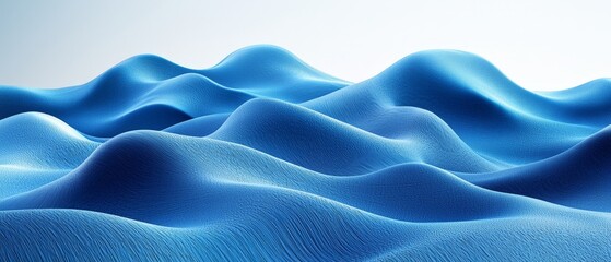 Abstract representation of flowing blue waves creating a serene and calming visual effect.