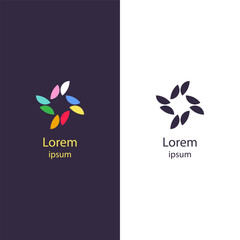 Modern abstract flower logo with colorful and clean style, ideal for wellness, beauty, eco, and nature-related brands. Fully editable vector design.