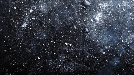 Cosmic Starlit Abstract Texture with Black and White Cosmic Dust