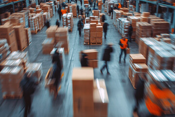 Obraz premium Fast-Paced Order Fulfillment in a Distribution Center
