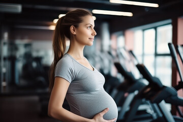 Fototapeta premium Pregnant Woman Practicing at Gym