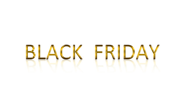 Texto de Black Friday con letras doradas simulando lingotes de oro