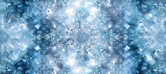 Obraz premium Frosty Geometric Abstract Design with Icy Blue and Silver Tones for Winter Themes