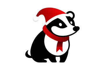 Cute badger in a hat and a sweater. Vector illustration for cards, invitations, stickers, t-shirts