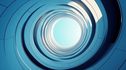 Obraz premium Circular Perspective View of an Architectural Structure