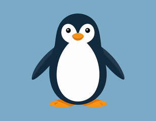 Obraz premium Cute baby penguin in cartoon style with PNG File. Generative AI 