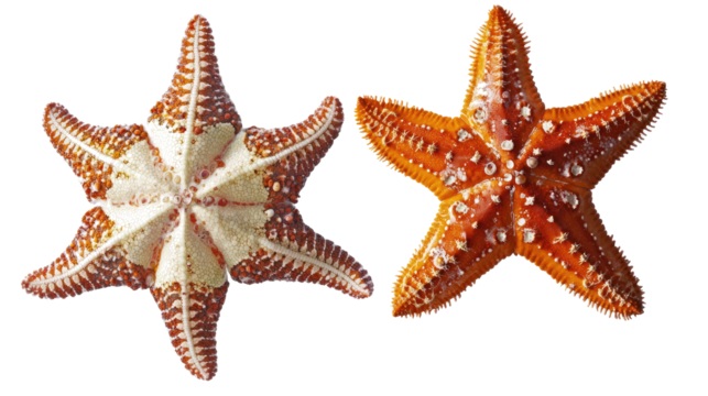 Bright Sea Starfishes on a Clear Background Generative AI