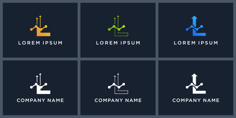 Vector set letter L financial logo design