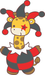 Halloween set Vector Stock Illustrations of Baby Giraffe.
Cute giraffe animals with halloween theme.