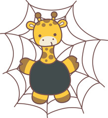 Halloween set Vector Stock Illustrations of Baby Giraffe.
Cute giraffe animals with halloween theme.