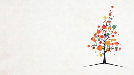   A multi-colored tree trunk painting with a white background