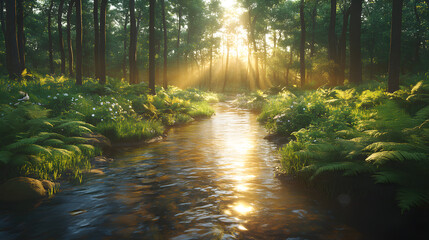 Obraz premium The Vibrant Forest of Life: A Celebration of Nature's Joyful Vitality and Colorful Ecosystem