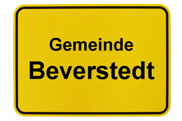 Illustration eines Ortsschildes der Gemeinde Beverstedt in Niedersachsen