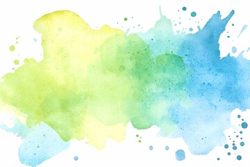 Obraz premium Soft Blue and Green Watercolor Gradients Abstract Design