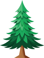 Fototapeta premium spruce tree silhouette, Set of silhouettes of spruce trees vector illustration