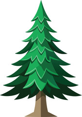 Obraz premium spruce tree silhouette, Set of silhouettes of spruce trees vector illustration