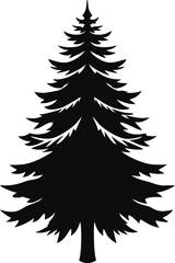 Obraz premium spruce tree silhouette, Set of silhouettes of spruce trees vector illustration