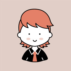 Man boy character face avatar vector icon