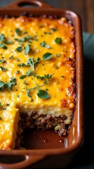 Chilean Pastel de Choclo with Corn and Beef Filling in a Traditional Style
