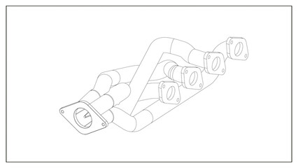 3D Project of an Exhaust Manifold Design for Optimized Engine Performance.