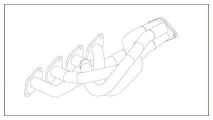 3D Project of an Exhaust Manifold Design for Optimized Engine Performance.