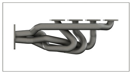3D Project of an Exhaust Manifold Design for Optimized Engine Performance.