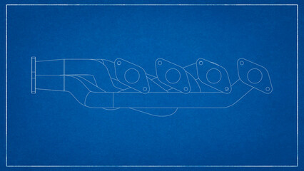 3D Project of an Exhaust Manifold Design for Optimized Engine Performance.