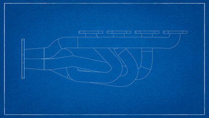 3D Project of an Exhaust Manifold Design for Optimized Engine Performance.